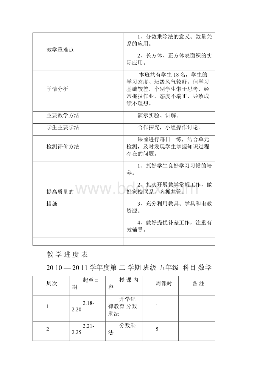 北师大版小学五年级下册数学教案成稿封面计划进度2.docx_第2页