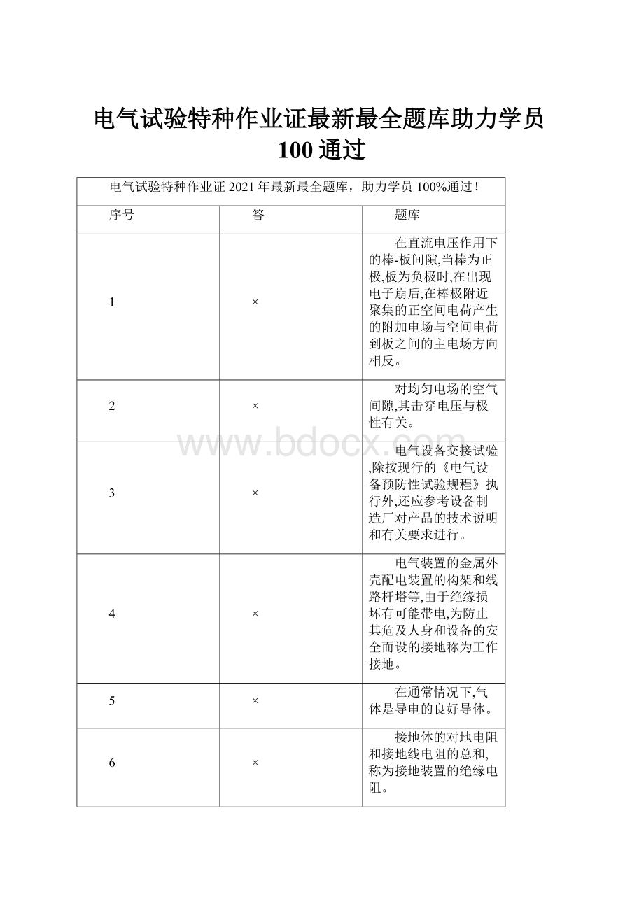 电气试验特种作业证最新最全题库助力学员100通过.docx