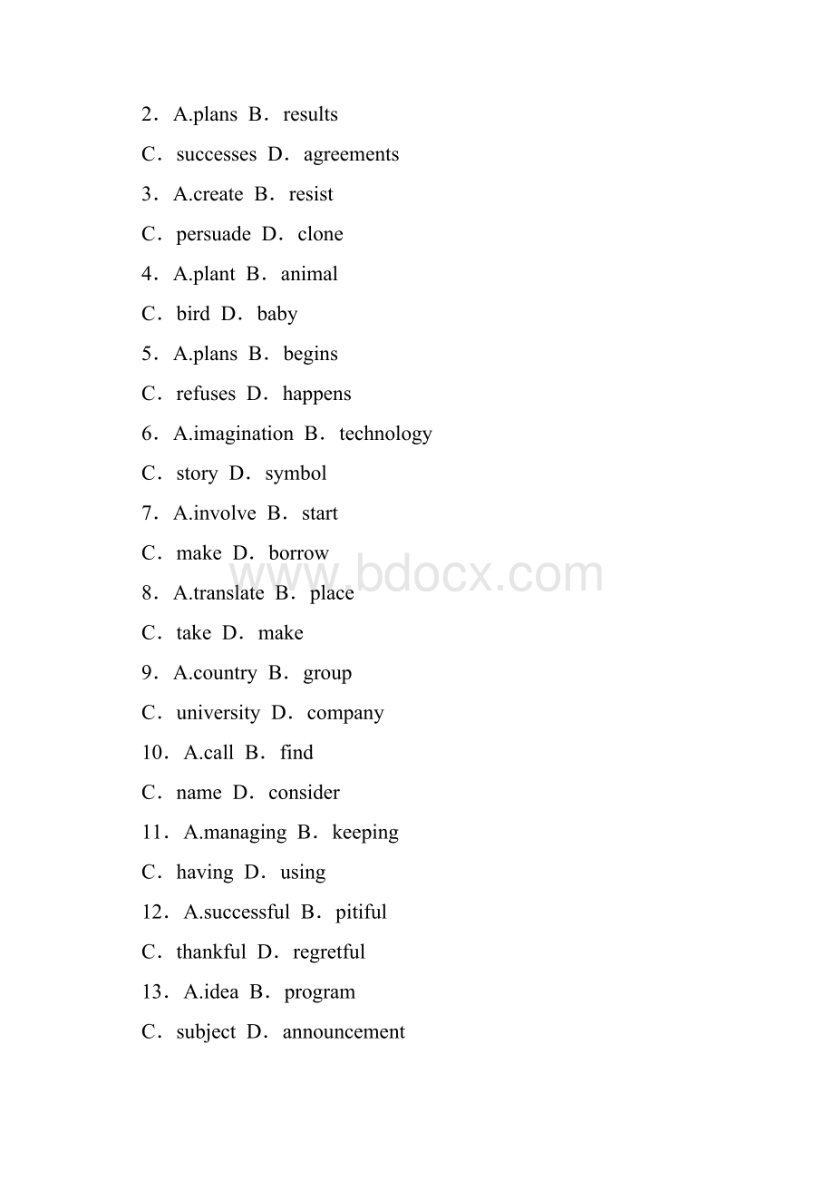 高中英语 Unit 2 Cloning综合检测含答案分析新人教教版选修81.docx_第2页