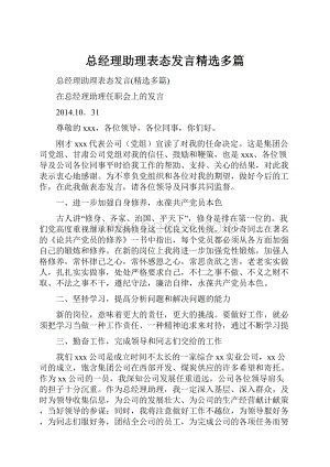 总经理助理表态发言精选多篇.docx