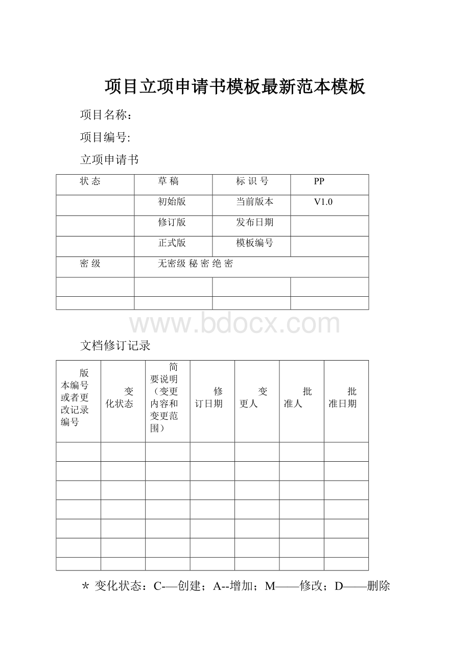 项目立项申请书模板最新范本模板.docx_第1页