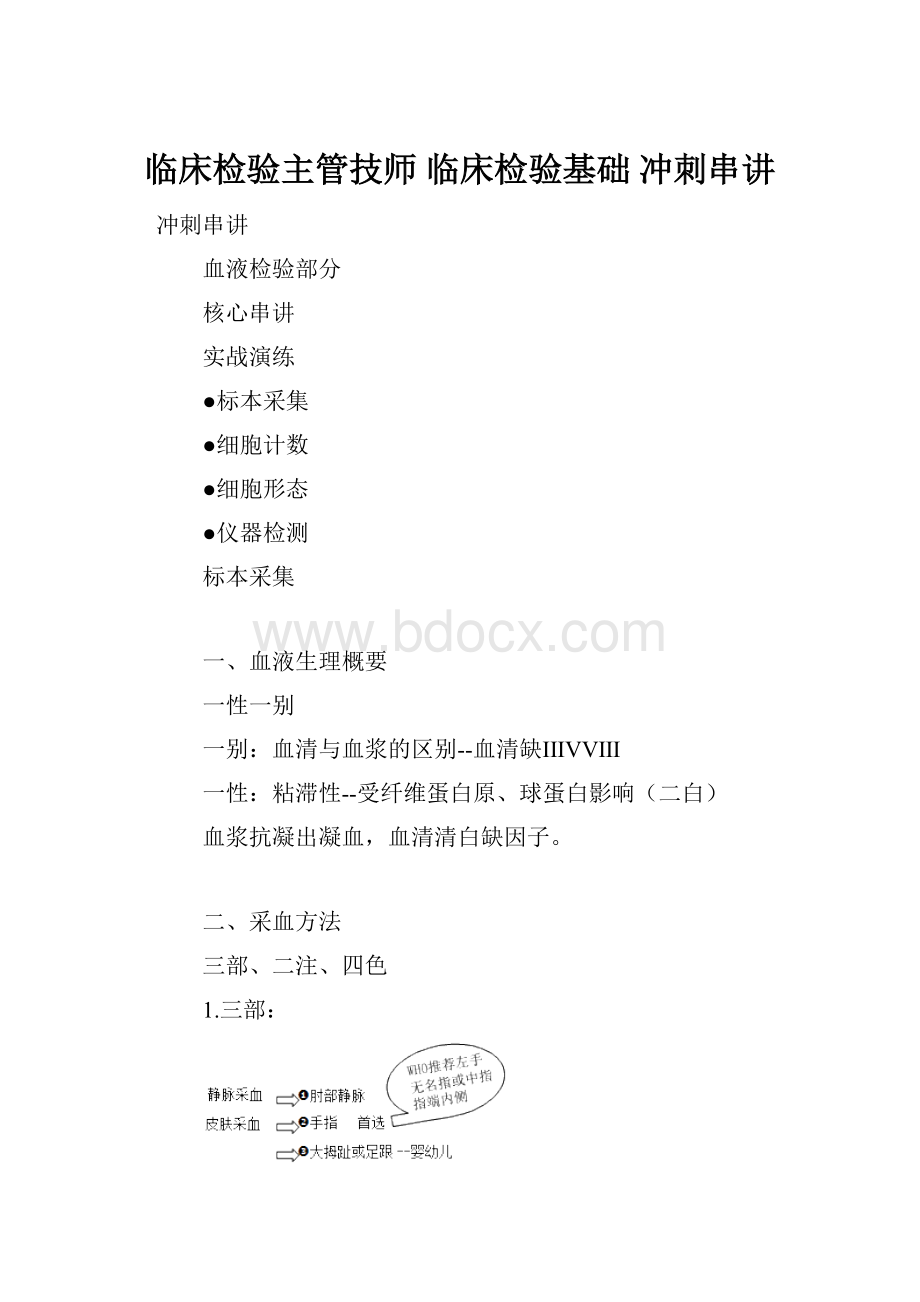 临床检验主管技师 临床检验基础冲刺串讲.docx_第1页