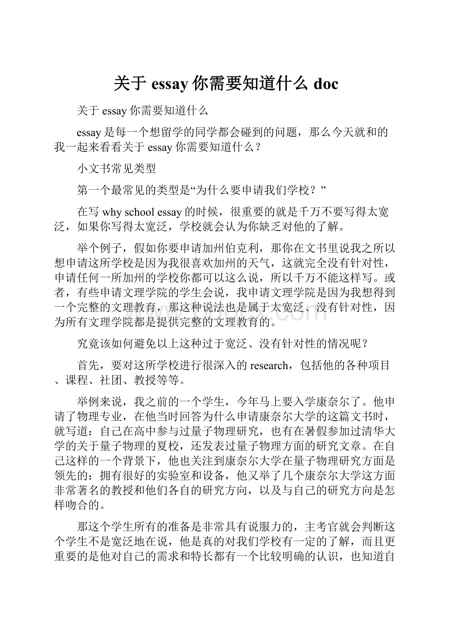 关于essay你需要知道什么doc.docx_第1页