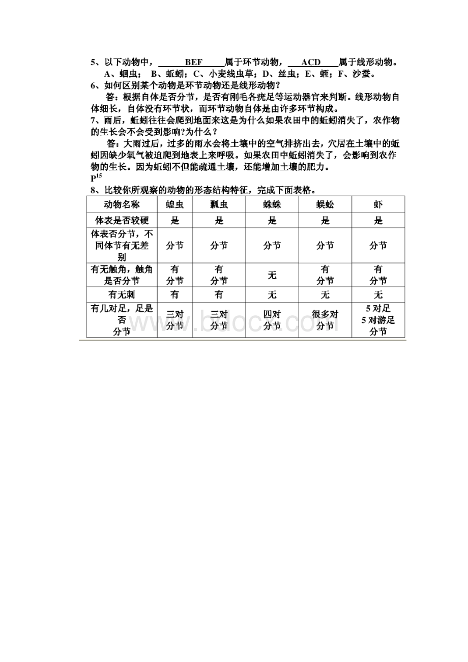 八年级生物上册课后习题参考答案.docx_第2页