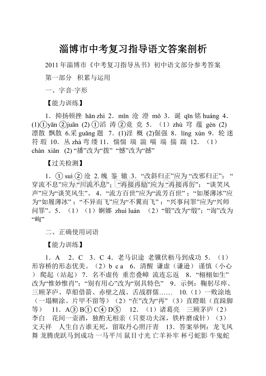 淄博市中考复习指导语文答案剖析.docx_第1页