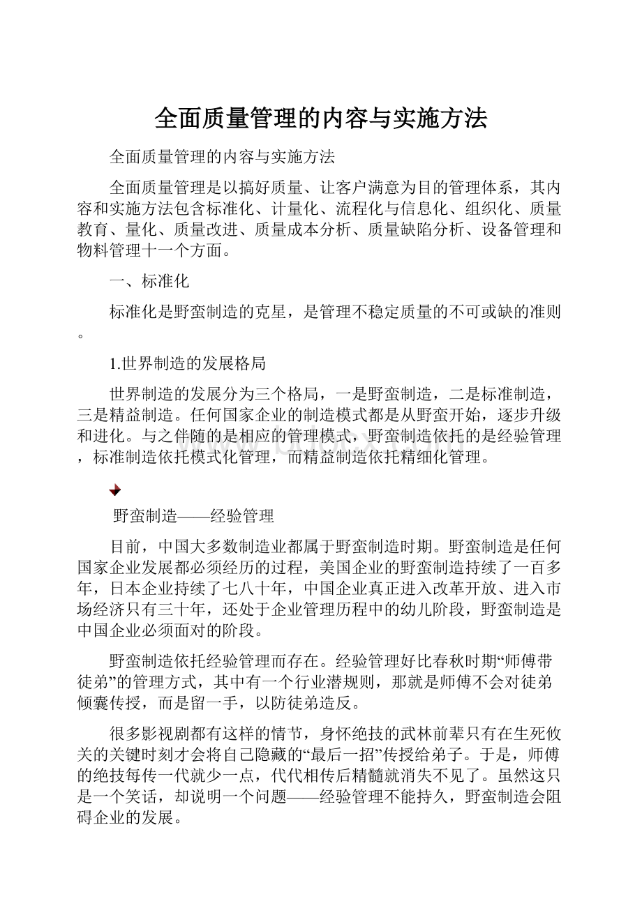 全面质量管理的内容与实施方法.docx