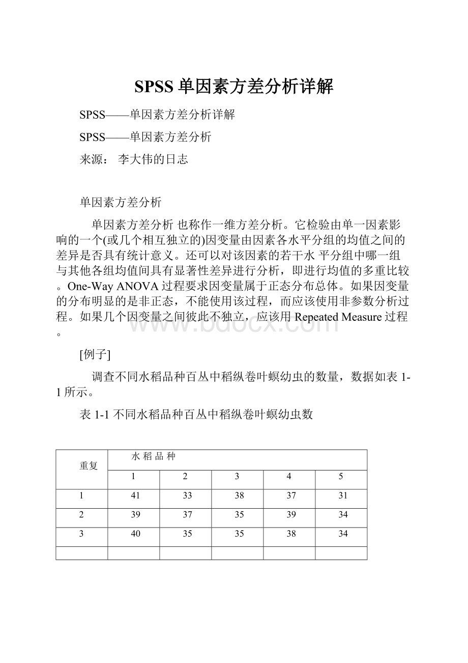 SPSS单因素方差分析详解.docx