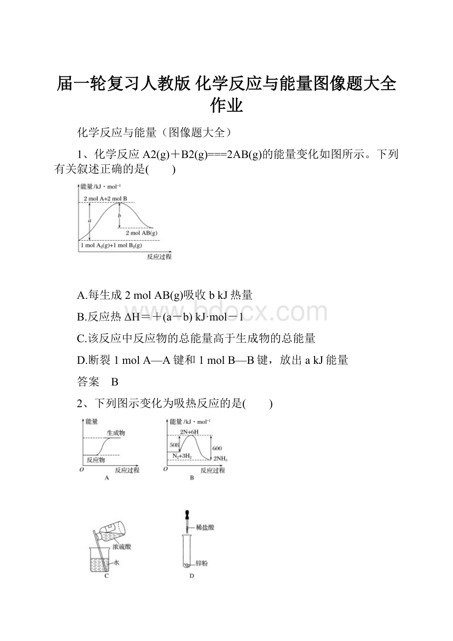 届一轮复习人教版 化学反应与能量图像题大全 作业.docx