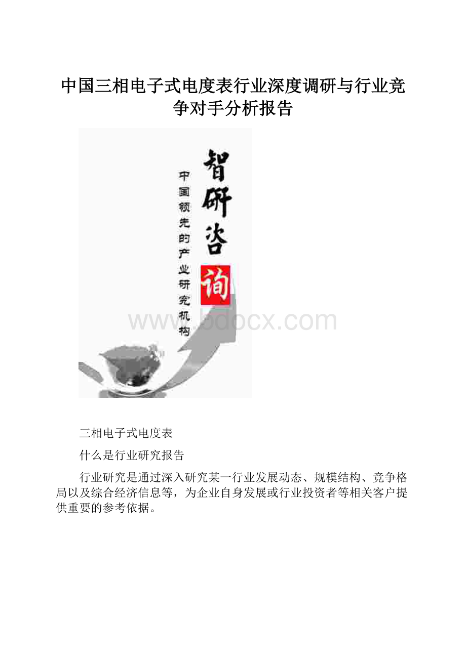 中国三相电子式电度表行业深度调研与行业竞争对手分析报告.docx