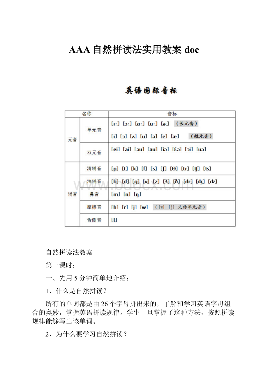 AAA自然拼读法实用教案doc.docx