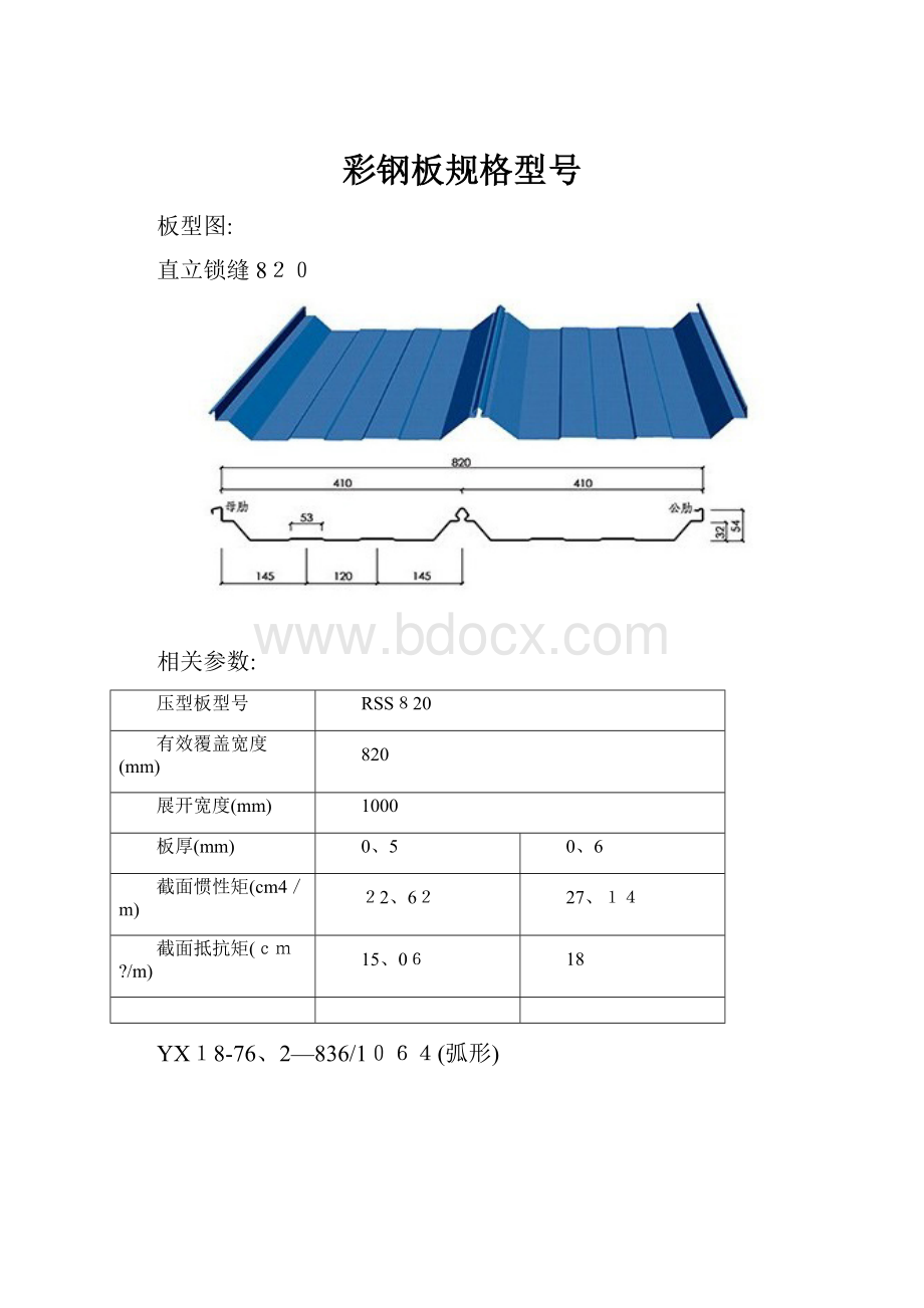 彩钢板规格型号.docx