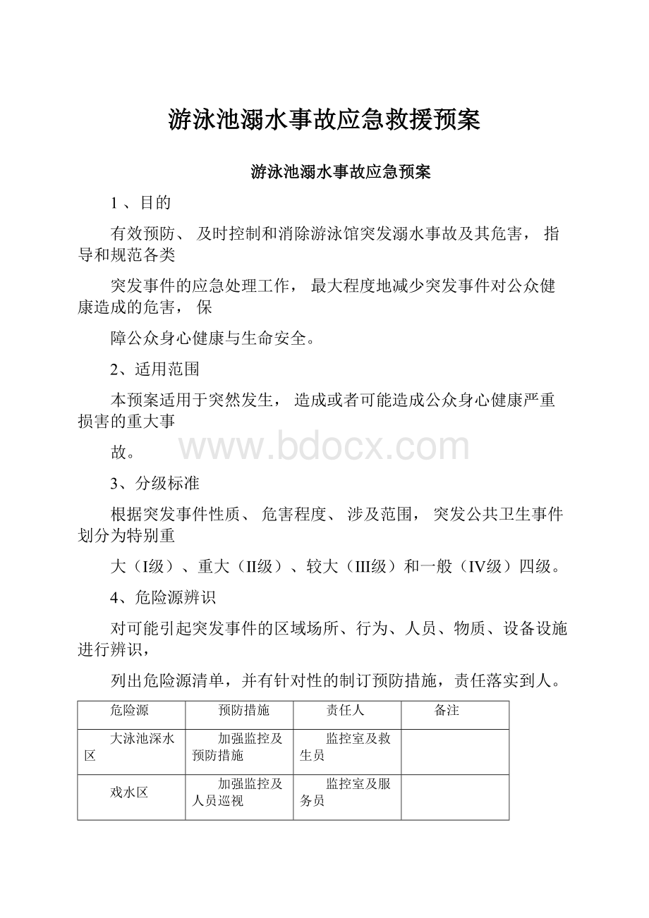 游泳池溺水事故应急救援预案.docx