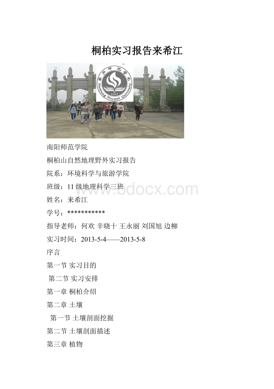 桐柏实习报告来希江.docx