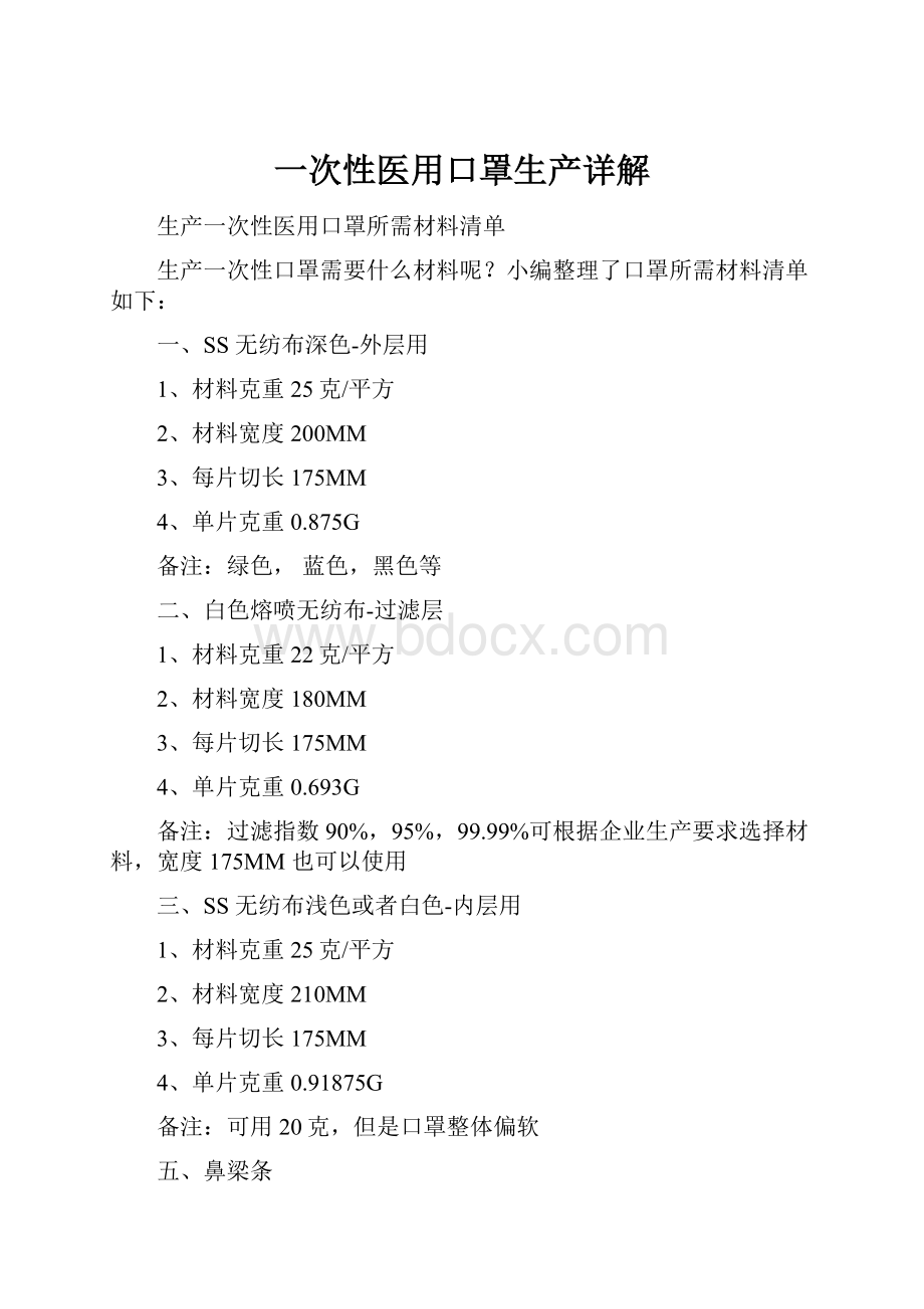 一次性医用口罩生产详解.docx_第1页