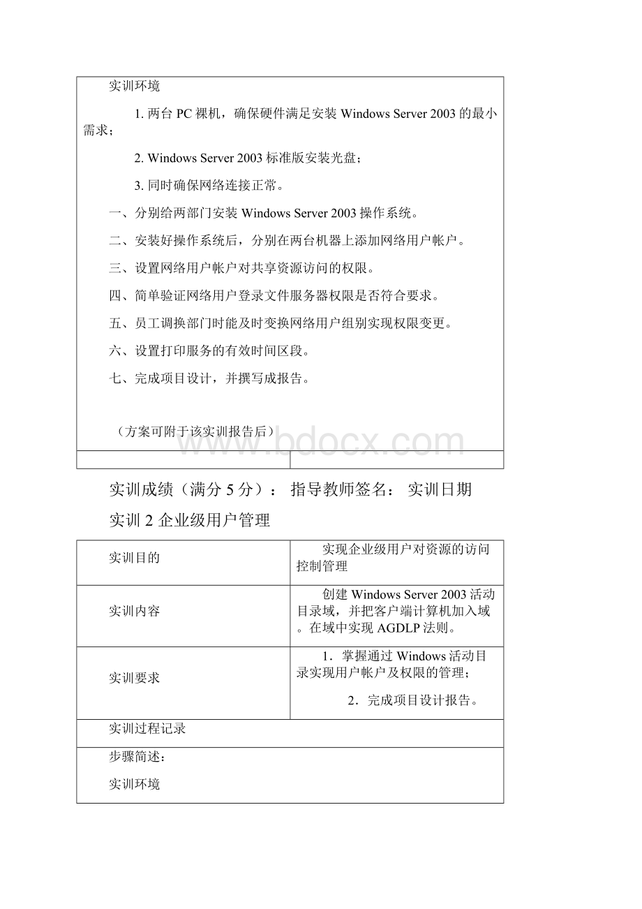 电大网络管理与维护综合实训课程实训报告.docx_第2页