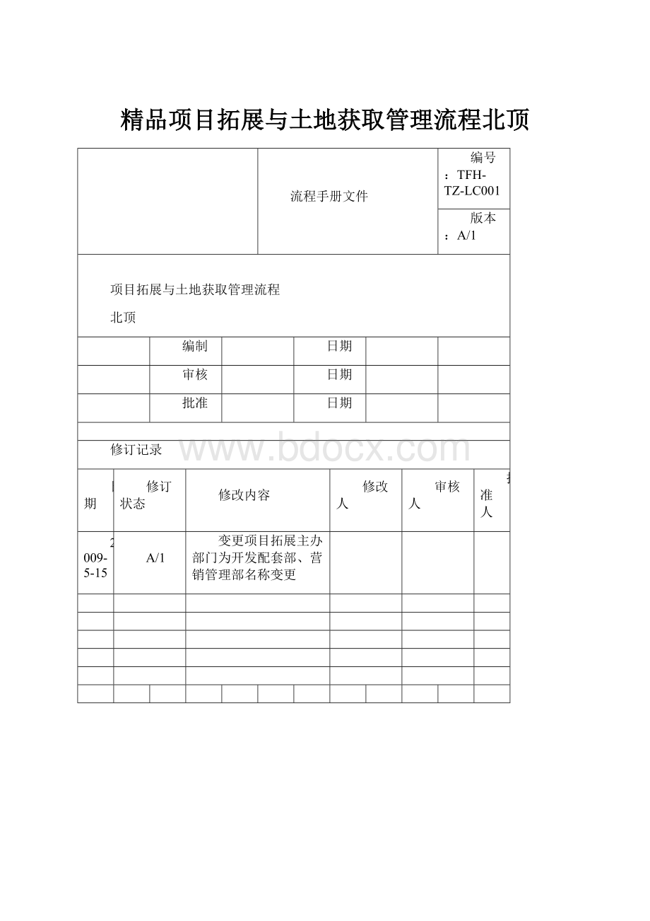 精品项目拓展与土地获取管理流程北顶.docx