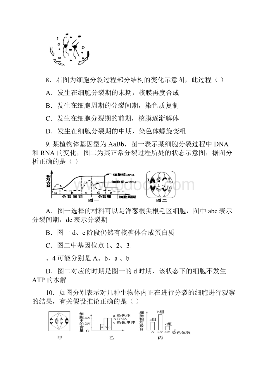 山东省潍坊市第一中学届高三期末拉练生物试题四Word版含答案.docx_第3页