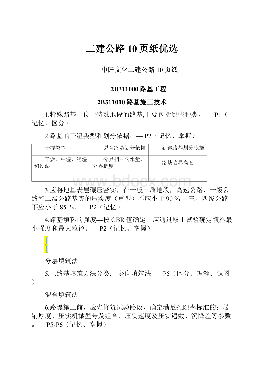 二建公路10页纸优选.docx_第1页