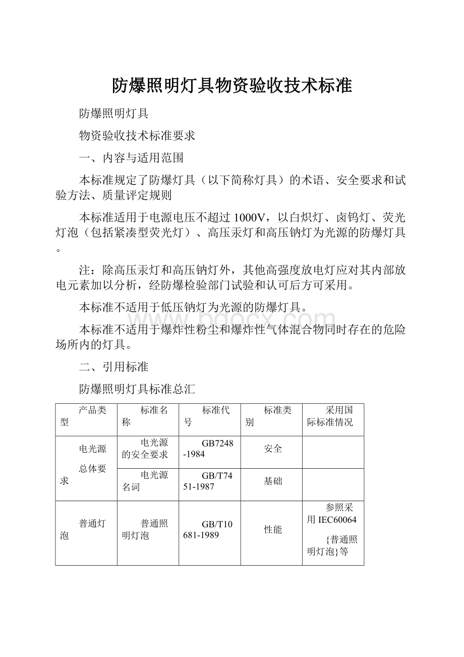 防爆照明灯具物资验收技术标准.docx