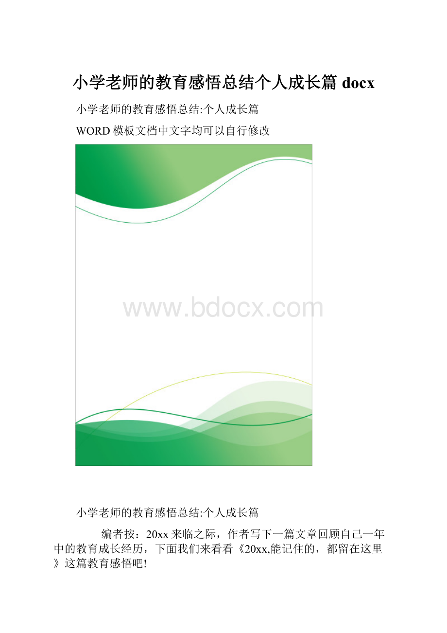 小学老师的教育感悟总结个人成长篇docx.docx