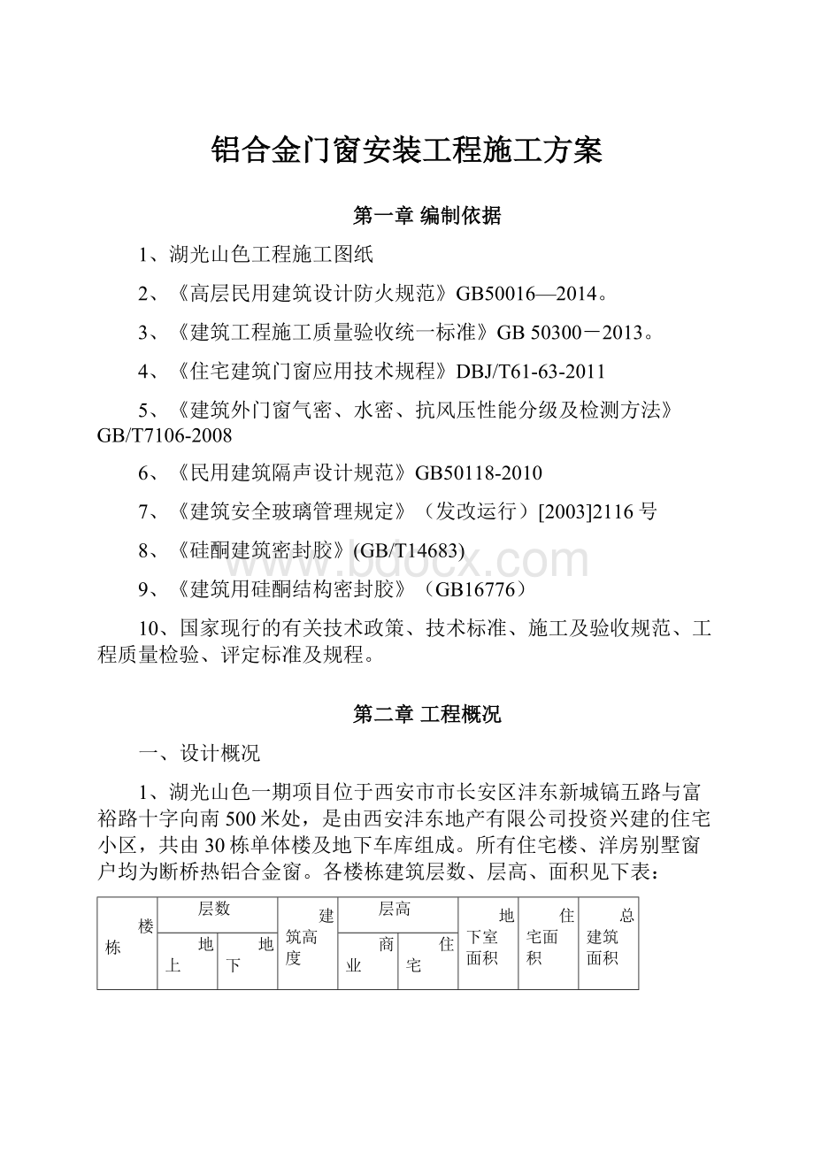 铝合金门窗安装工程施工方案.docx