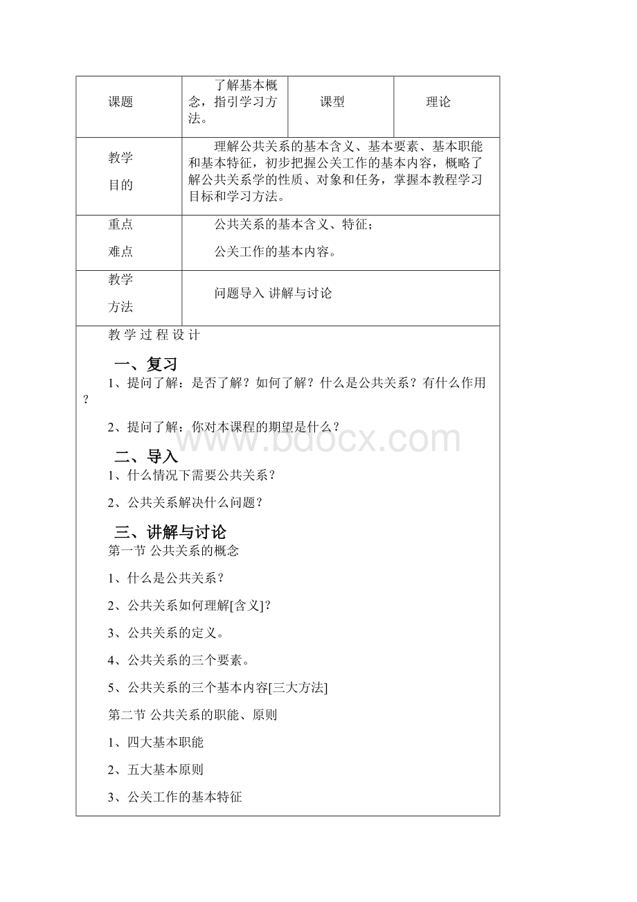 精编公共关系公共关系教学设计.docx_第2页