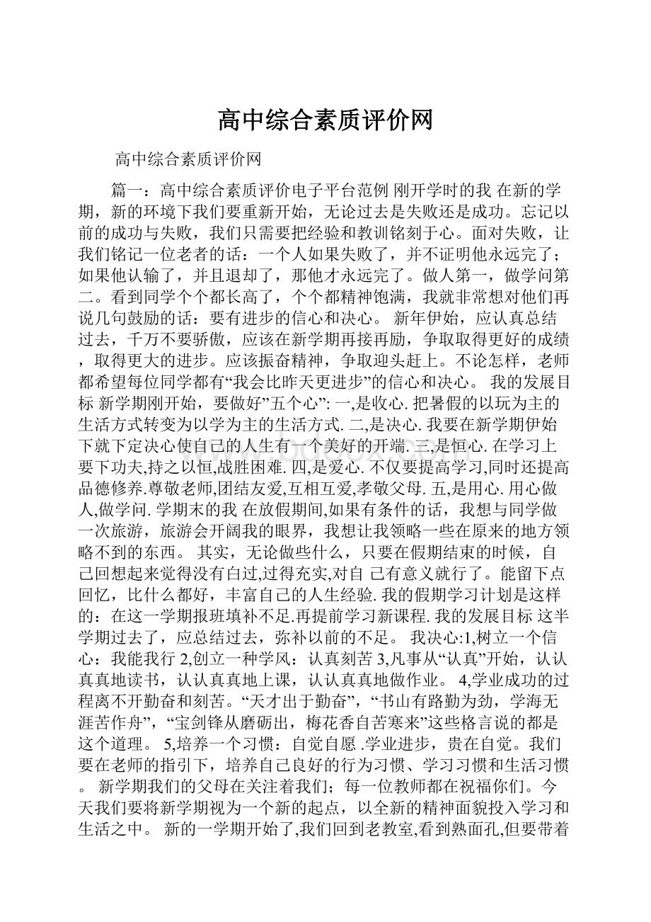 高中综合素质评价网.docx