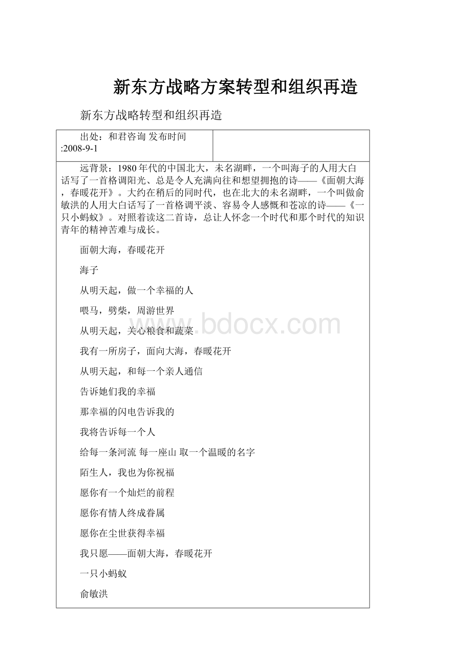 新东方战略方案转型和组织再造.docx