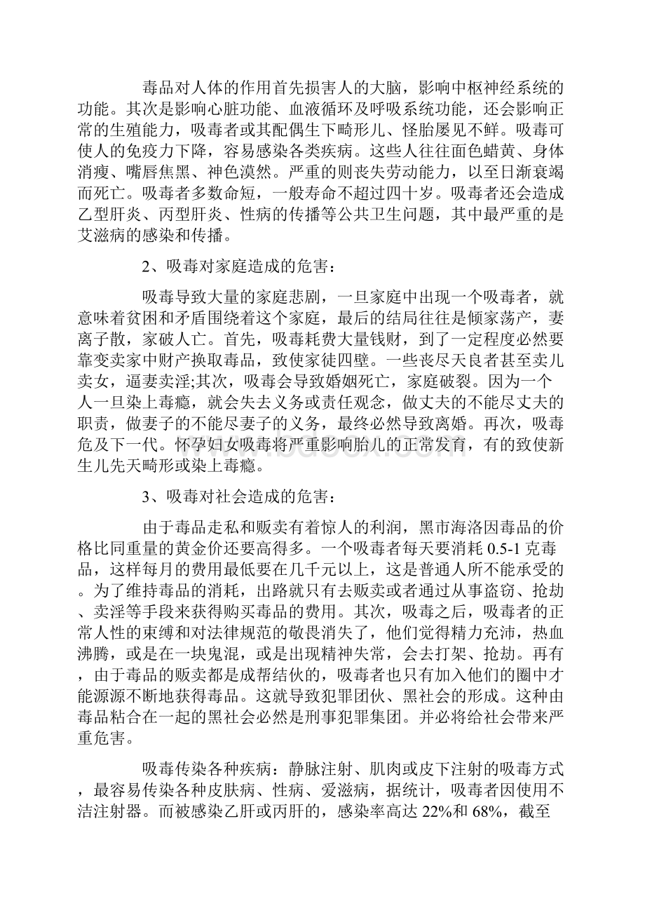 小学禁毒教育主题班会活动方案.docx_第2页