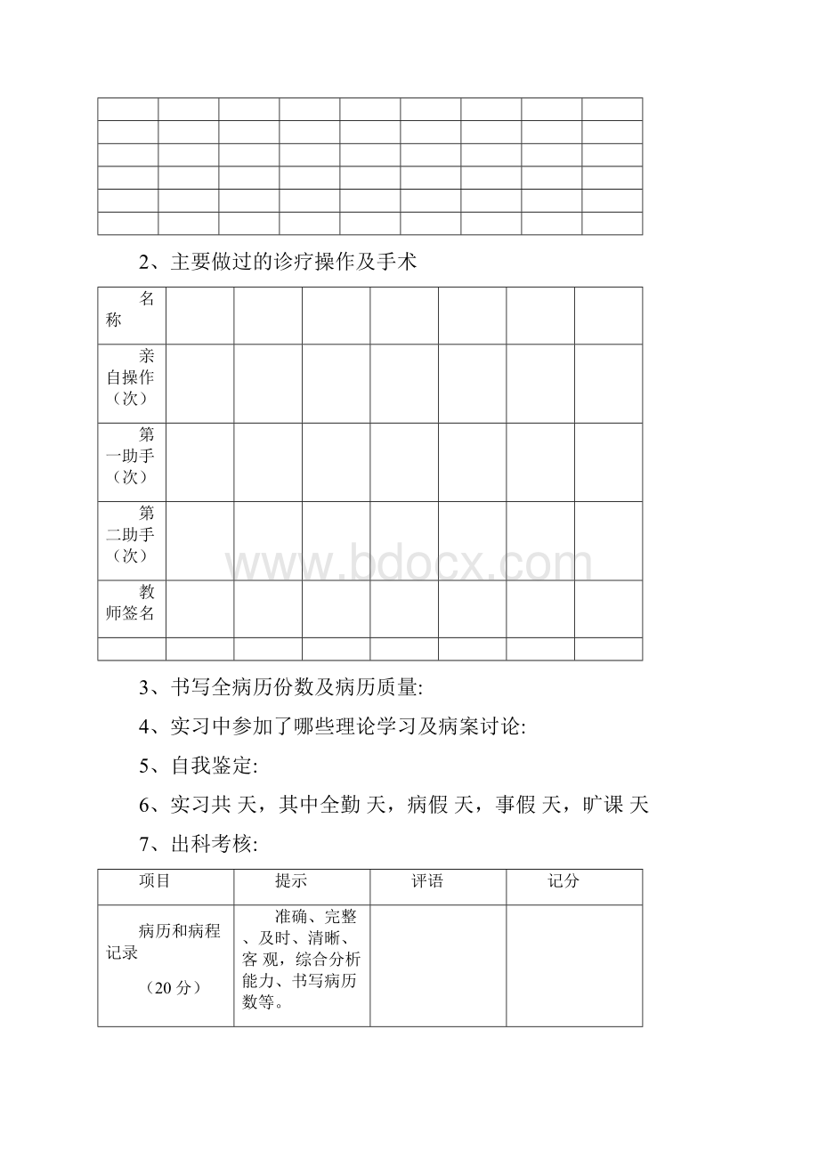 A3打印大理大学护理毕业实习鉴定表.docx_第3页