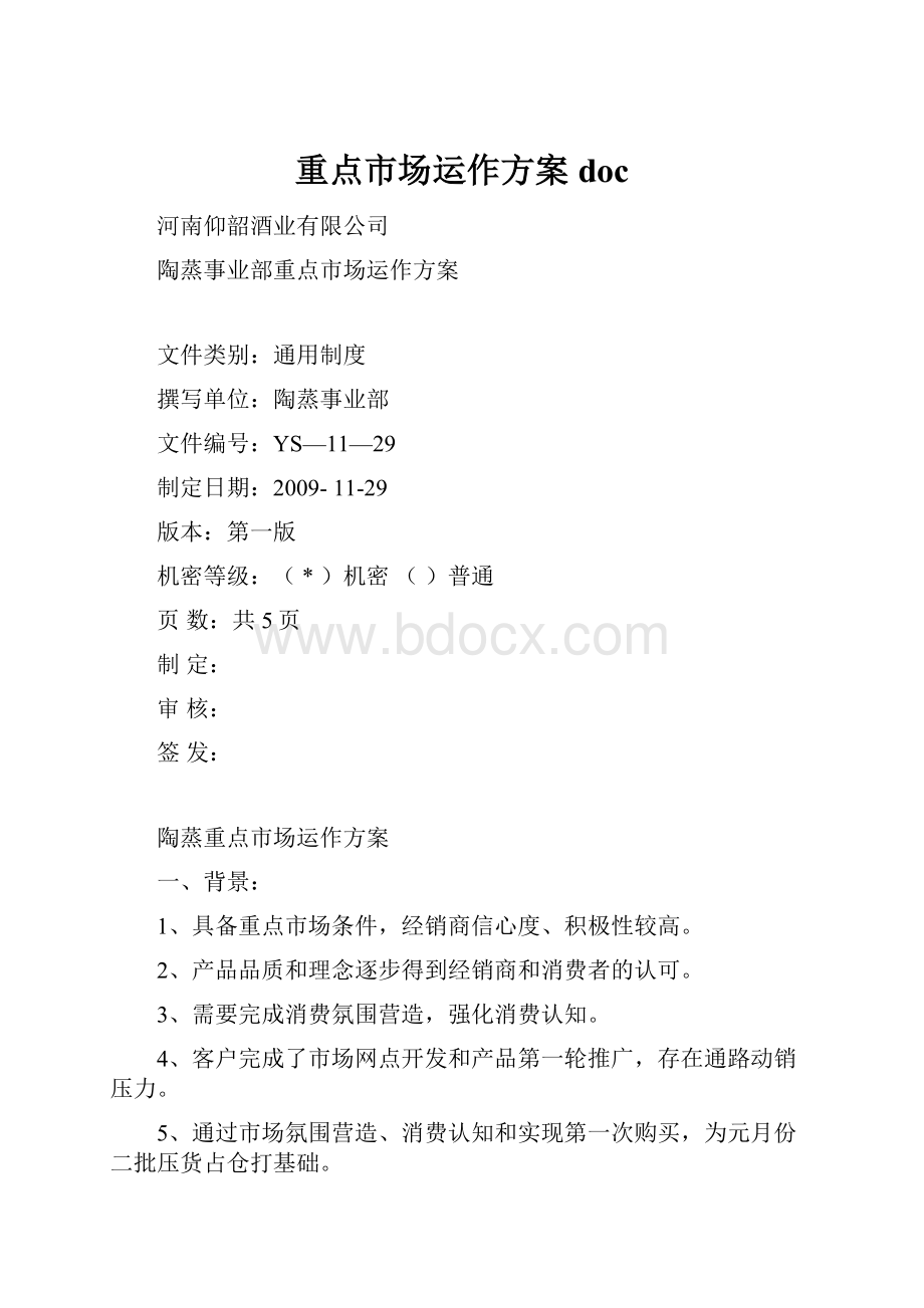 重点市场运作方案doc.docx