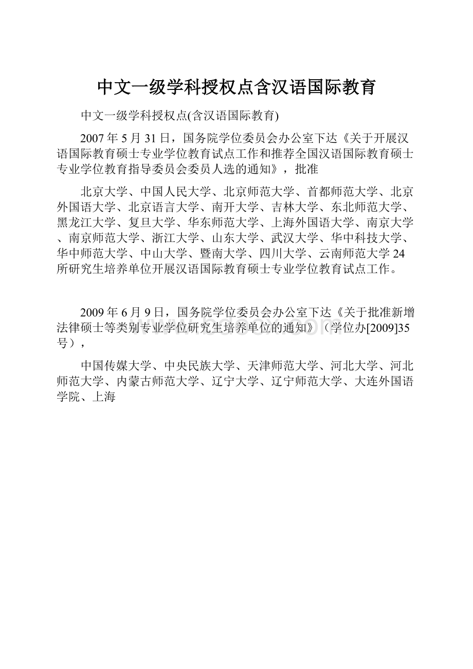 中文一级学科授权点含汉语国际教育.docx