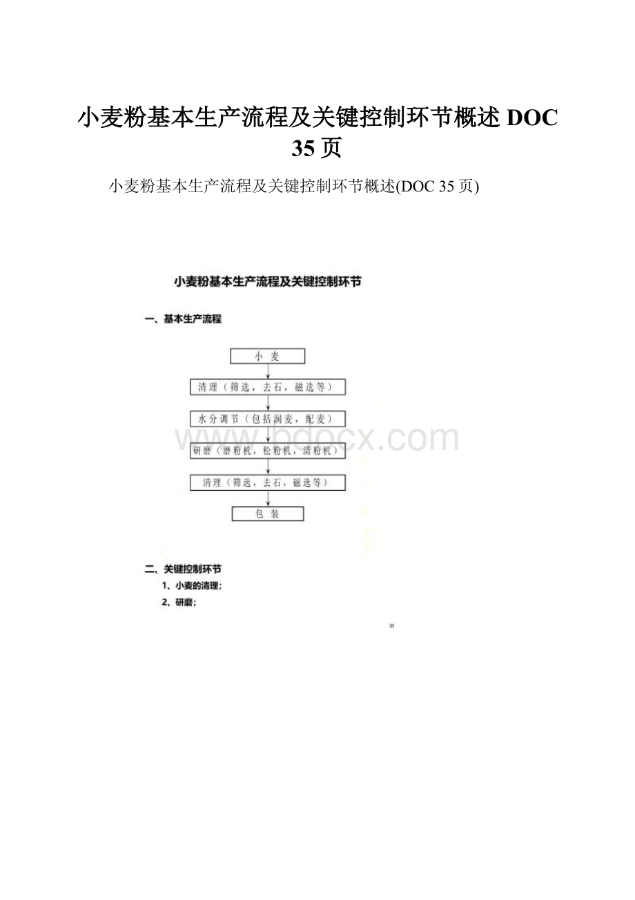 小麦粉基本生产流程及关键控制环节概述DOC 35页.docx