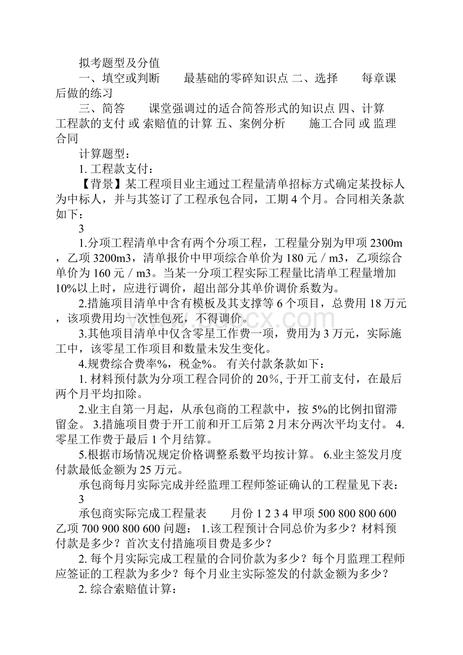 合同管理复习要点及考试题型.docx_第2页