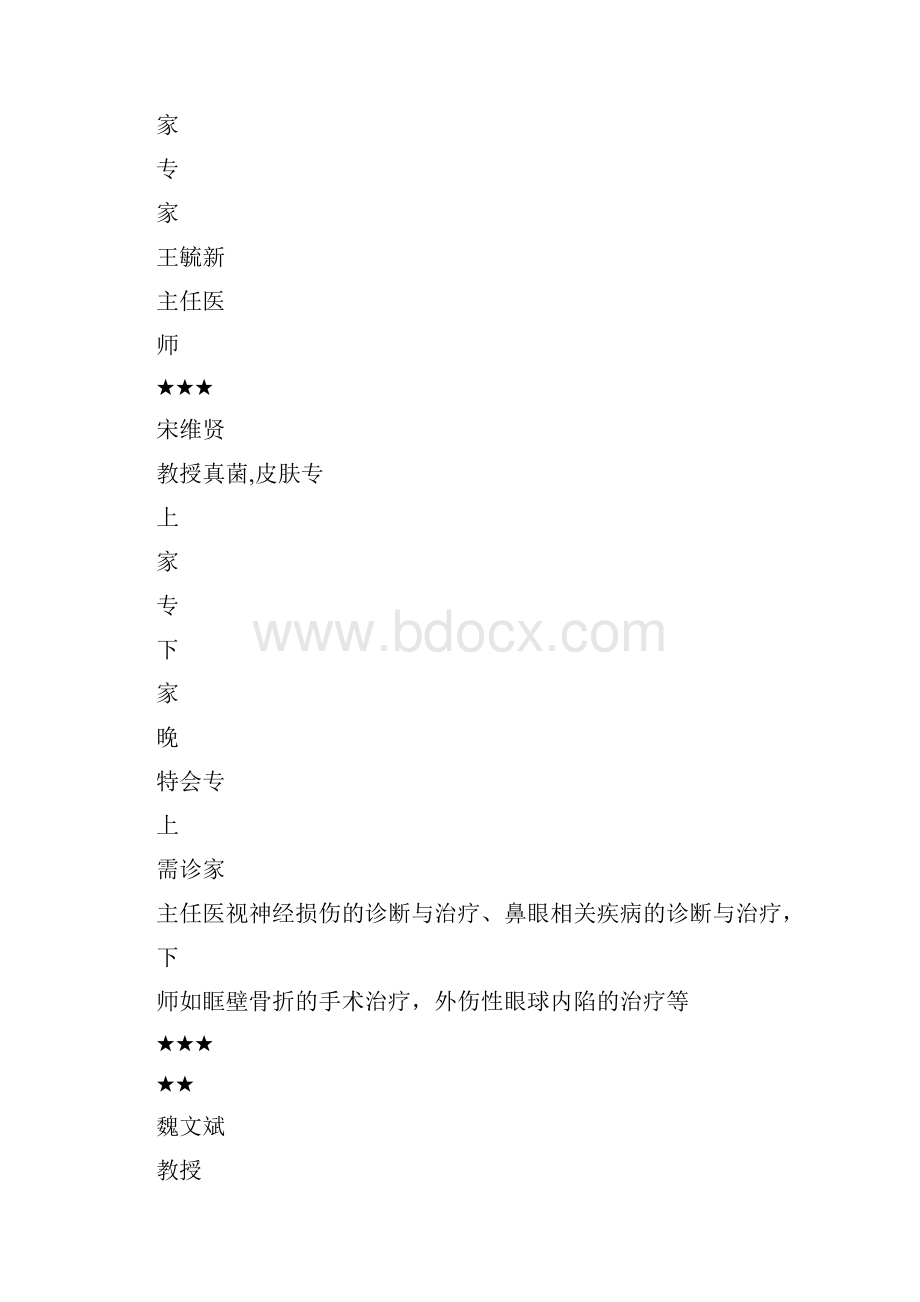 北京同仁医院眼科专家门诊一览表.docx_第2页