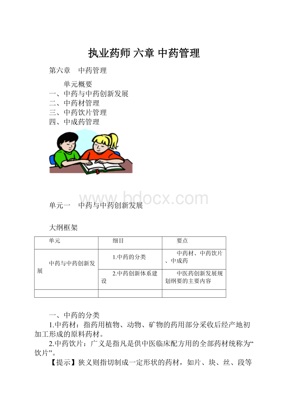 执业药师六章 中药管理.docx_第1页