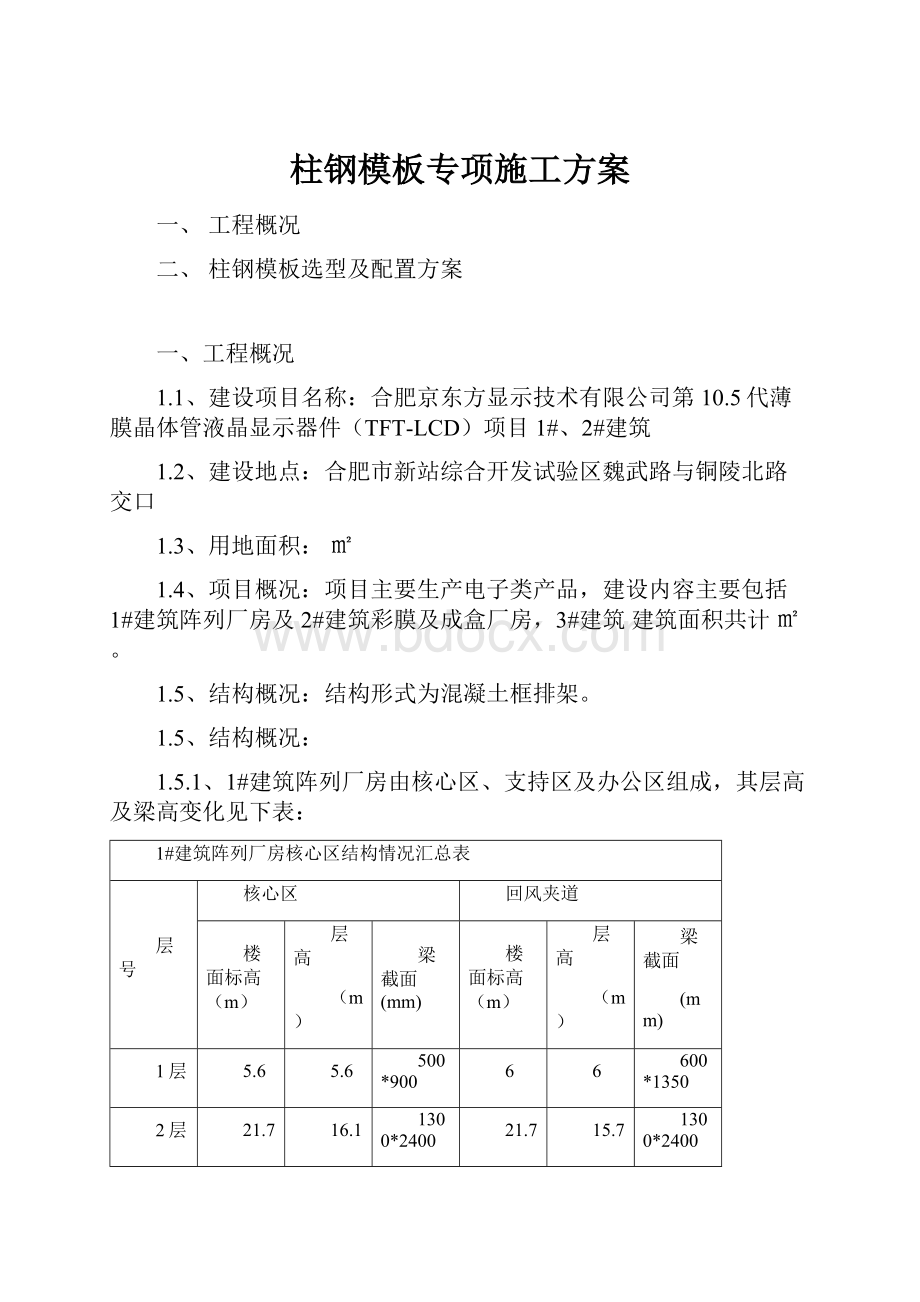 柱钢模板专项施工方案.docx