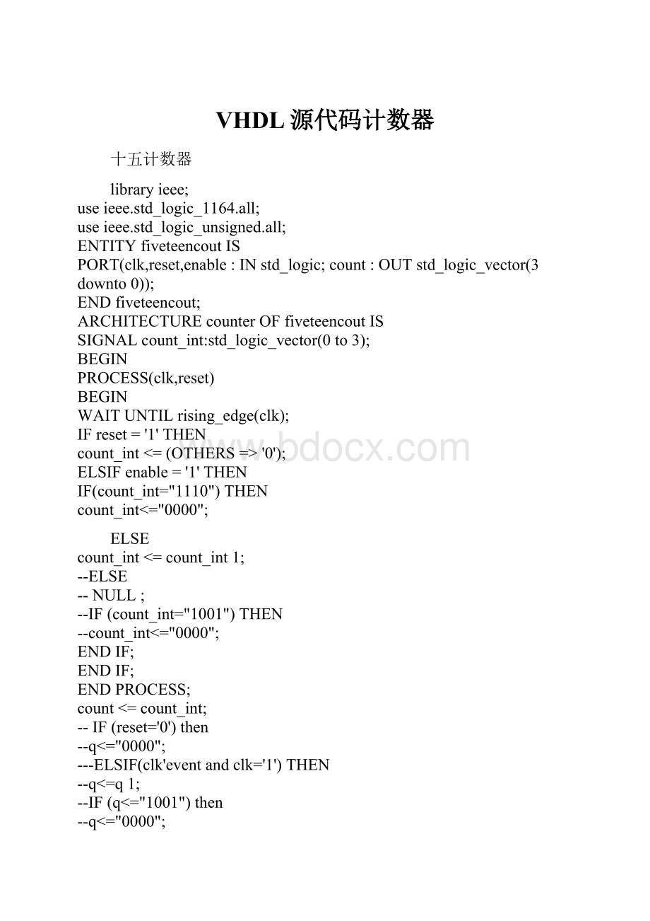 VHDL源代码计数器.docx_第1页