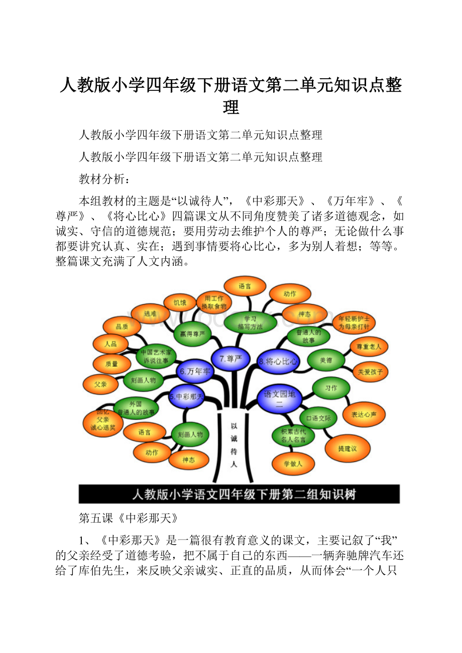 人教版小学四年级下册语文第二单元知识点整理.docx_第1页