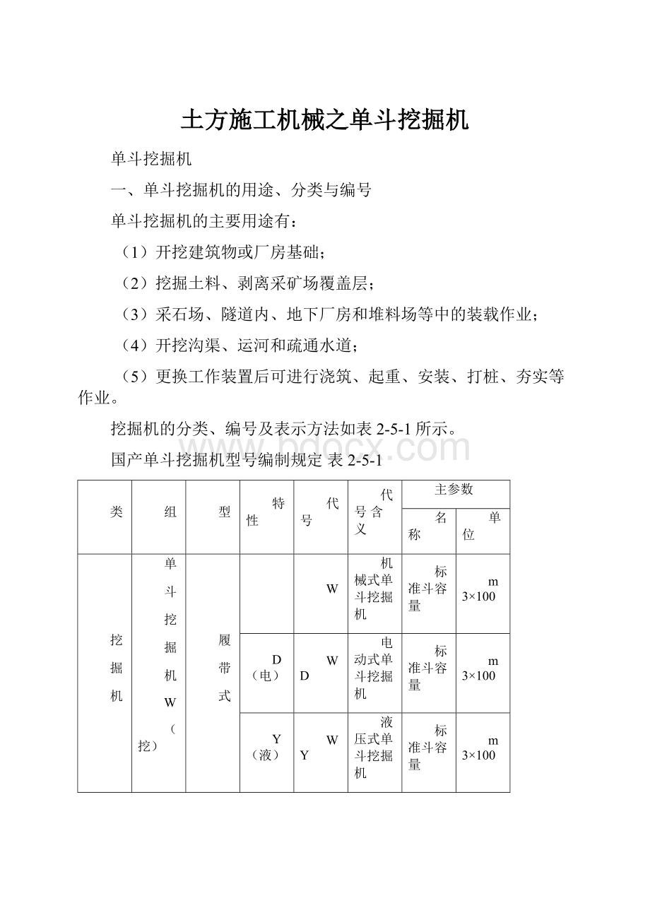 土方施工机械之单斗挖掘机.docx