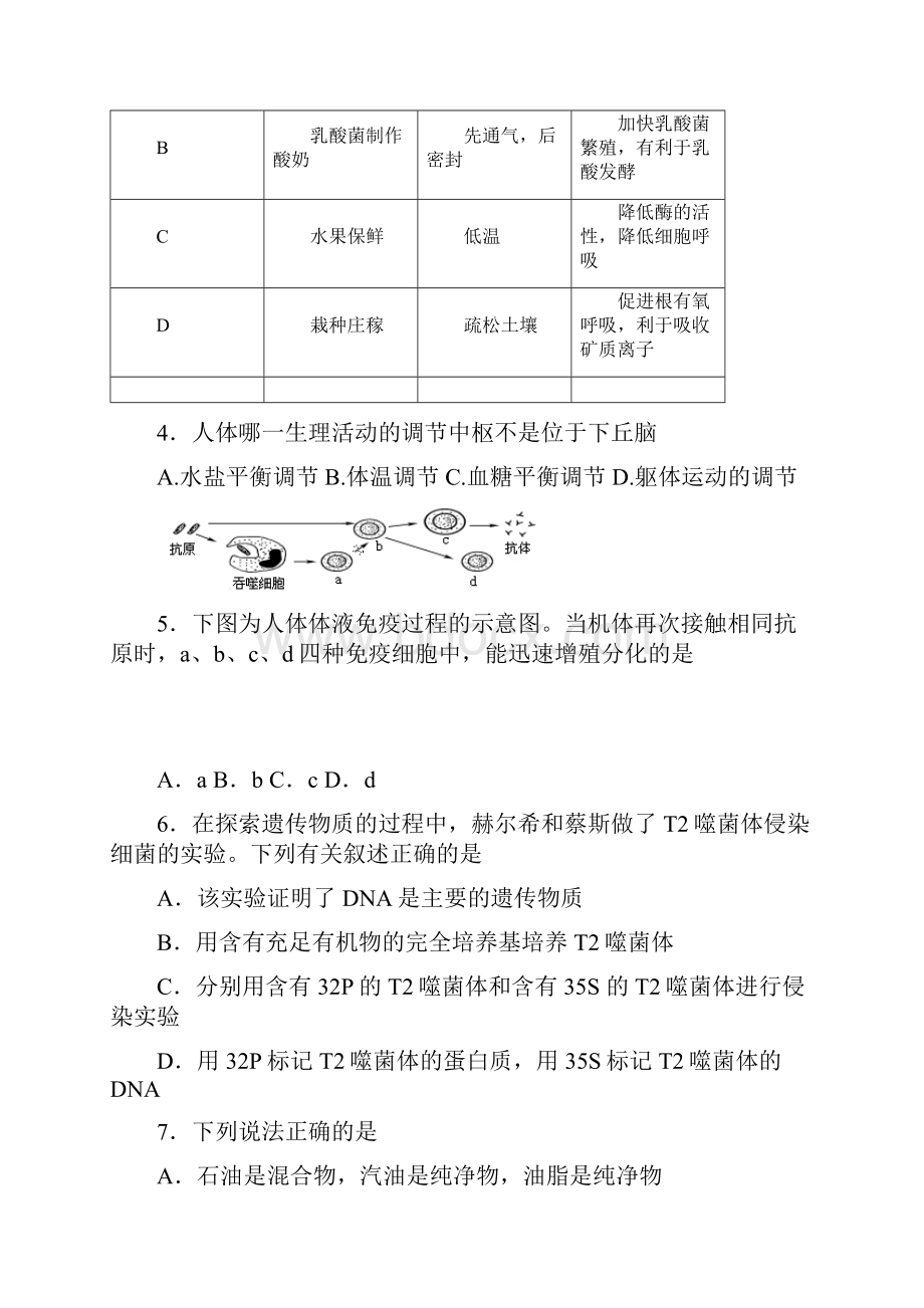 揭阳市届高二下学期学业水平考试理综有答案.docx_第2页