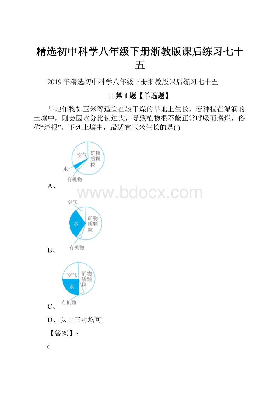 精选初中科学八年级下册浙教版课后练习七十五.docx