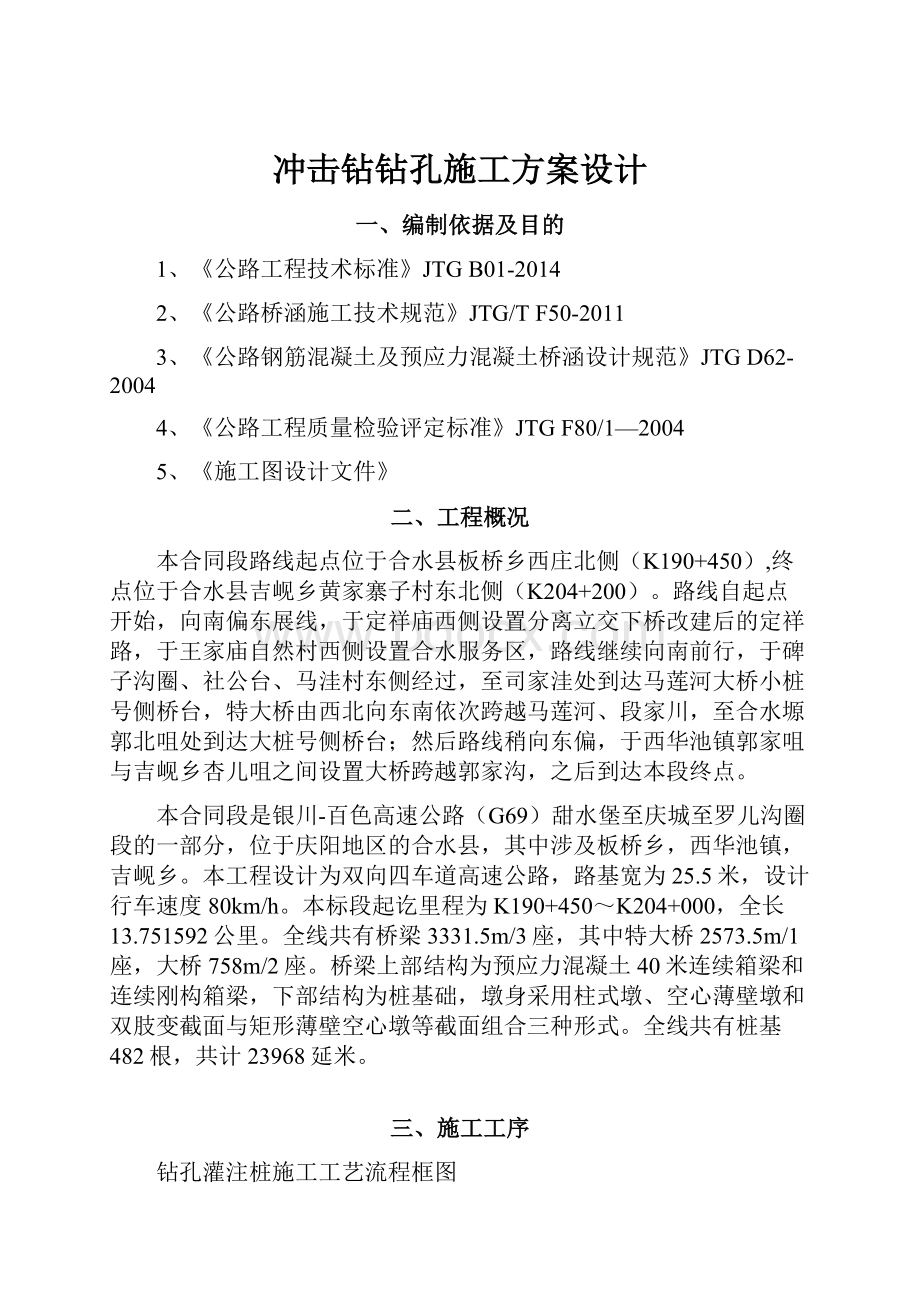 冲击钻钻孔施工方案设计.docx_第1页