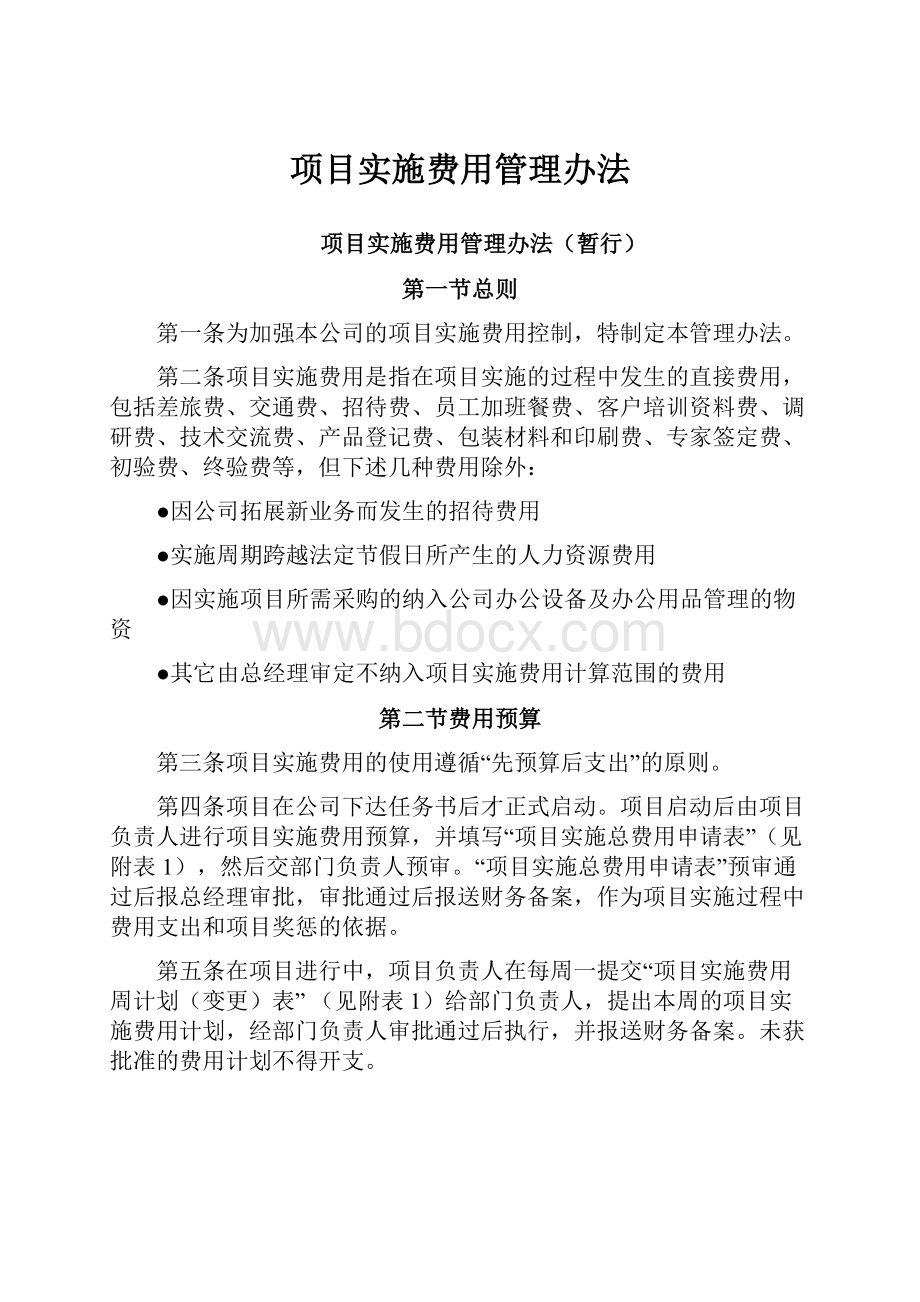 项目实施费用管理办法.docx