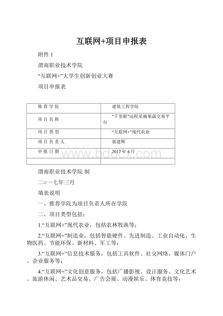 互联网+项目申报表.docx_第1页