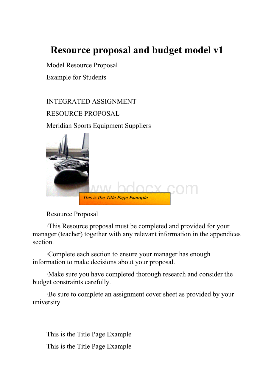 Resource proposal and budget model v1.docx