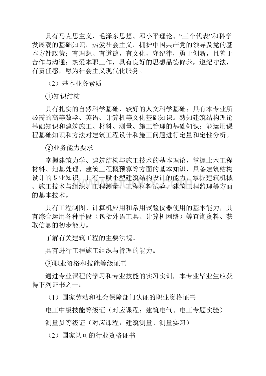 建筑工程技术专业人才培养方案.docx_第2页