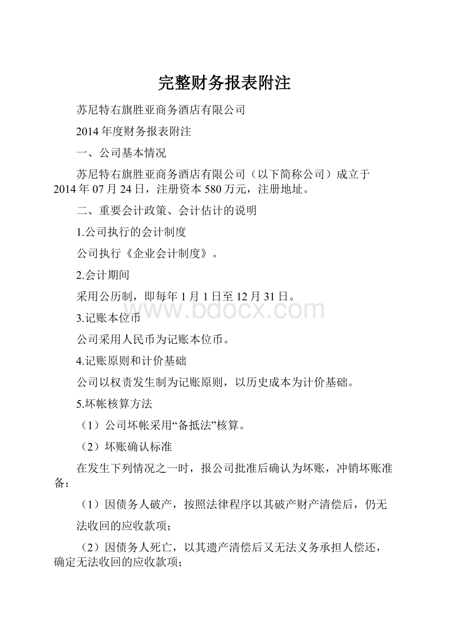 完整财务报表附注.docx