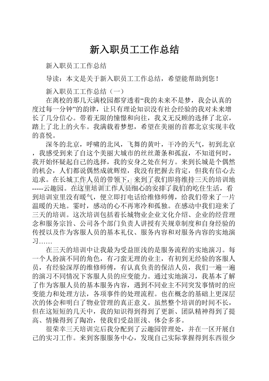 新入职员工工作总结.docx_第1页