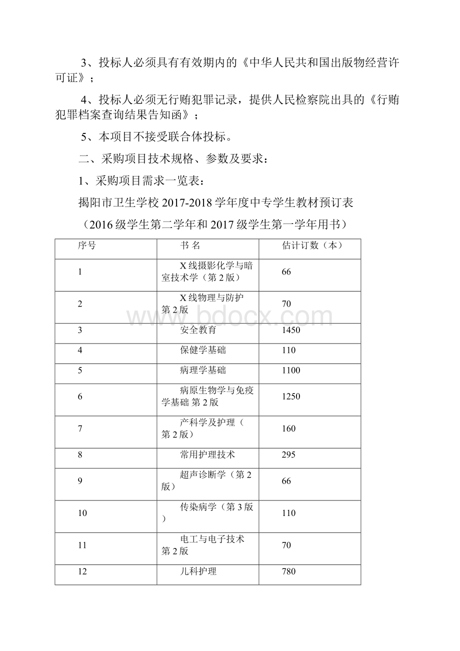 揭阳市卫生学中专学生教材采购项目.docx_第3页